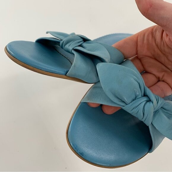 Franco sarto womens heels size 7 blue leather vintage y2k 90s bow - Picture 7 of 15